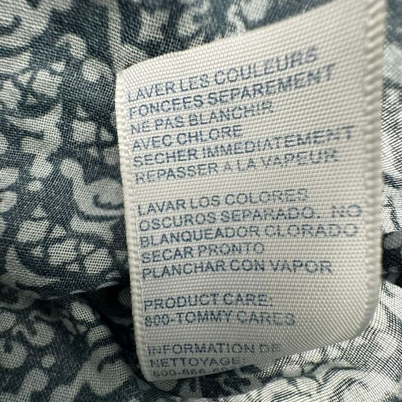 TOMMY HILFIGER |‎ Women's 24 Long Sleeve Blue Floral Peasant Blouse Tunic Sheer - Picture 6 of 9